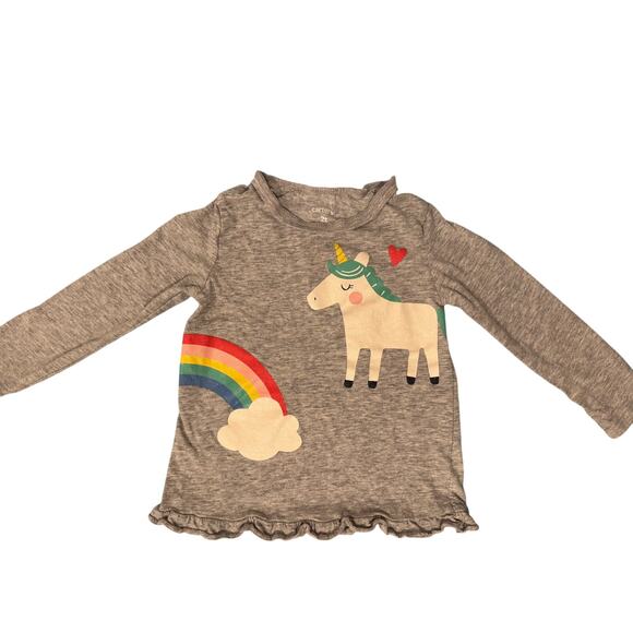 Carter's Unicorn Toddler Long Sleep Shirt - Size 2T - Cute! - Picture 1 of 2